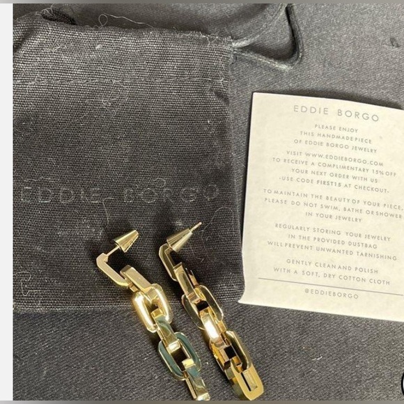 Eddie Borgo Gold Vermeil Supra chain link earrings with dust bag - Picture 4 of 7